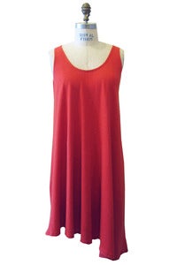 Image of Trapeze Dress in Tangerine Hemp Cotton Jersey