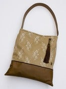 Image of -  S O L D - leather and lace tote