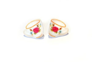 Image of Rose Tea Cup Earrings
