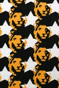 Image of Star Lion Black and Orange organic jersey (by the half metre)