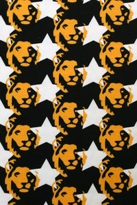 Image of Star Lion Black and Orange organic jersey (by the half metre)
