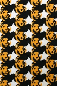 Image of Star Lion Black and Orange organic jersey (by the half metre)