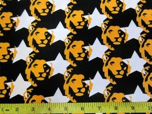 Image of Star Lion Black and Orange organic jersey (by the half metre)
