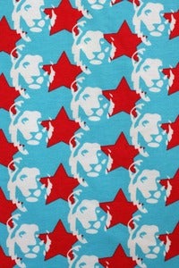 Image of Star Lion Blue and Red organic jersey (by the half metre)