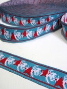Image of Star Lion Blue and Red woven ribbon (by the metre)