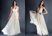 Image of Ivory Annie Wedding Gown Silk Hand Gathered Bustier Gown