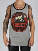 Image of LION TANK TOP- HEATHER/BLACK