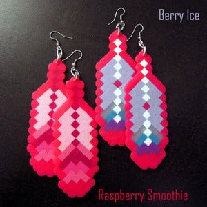 Image of 8-Bit Feather Fantasy Pink Earrings (More Colors)