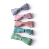 Image of Small Leather Hair Bow - Pastels