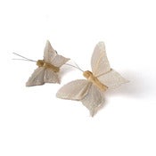 Image of Feather Glitter Butterfly Clips - Peach