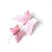 Image of Feather Glitter Butterfly Clips - Pink