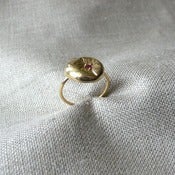 Image of sunken ring with ruby - vermeil