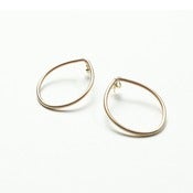 Image of large droplet post earrings
