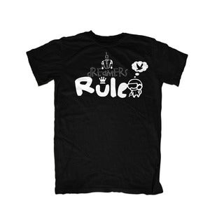 Image of "DREAMERS RULE MOON MAN GRAPHIC LOGO TEE"