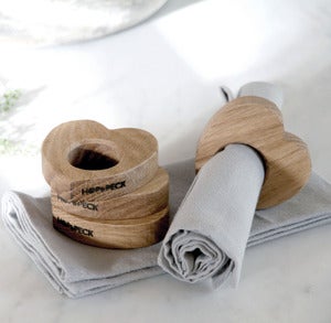 Image of Oak Heart napkin rings (Set of 4)