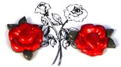 Image of Red retro rose earrings