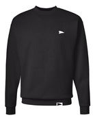 Image of Embroidered Pennant Crewneck - Black