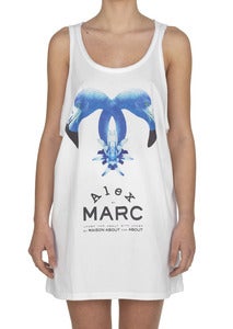 Image of Tank Over Flamingos Blue | Oversize