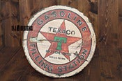 Image of Texaco Vintage Style Wooden Sign - 24" Round - NEW
