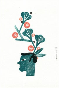 Image of Flowers in my head #01 - Original Monotype