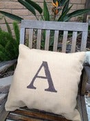 Image of Burlap Initial Pillow