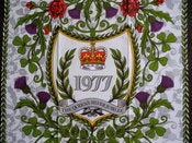 Image of 1977 Queen's Silver Jubilee on a tea towel