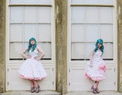 Image of Vintage White Floral Strapless dress