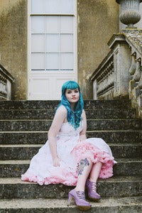 Image of Vintage White Floral Strapless dress