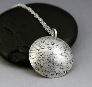 Image of Sterling Silver Disc Necklace - Pebbles Texture