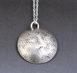 Image of Sterling Silver Disc Necklace - Sand Texture