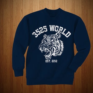 Image of 3525 WORLD CREWNECK (NAVY BLUE AND WHITE)
