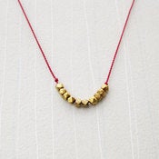 Image of GOLDEN NUGGET Red Silk & Gold Vermeil Nugget Necklace