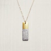 Image of Glitter Necklace with Rectangle Pendant & Gold Fill Chain - Two Tone