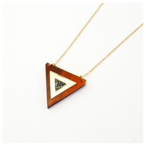 Image of Inlaid Triangle Necklace - Tortoiseshell