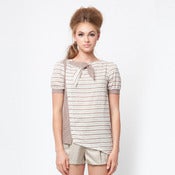 Image of natalie blouse - brown/grey
