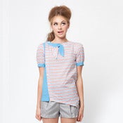 Image of natalie blouse - red/blue