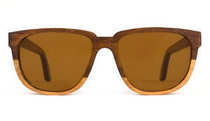 Bonnie / Clyde Two-Tone Cherry Wooden Sunglasses Handmade in California by Capital Eyewear