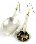Image of Wreath Tea Spoon Earrings by Greg Mann