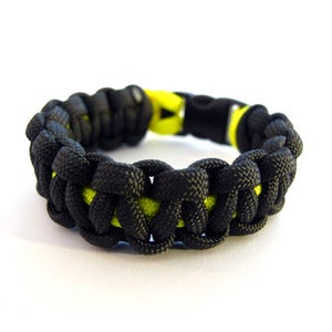 Image of Survival paracord bracelet (Charcoal/Yellow)