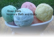 Image of goats milk soap balls. pack of 4