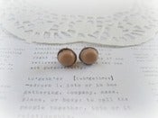 Image of Chocolate Brown Macaroon Earring Post Stud