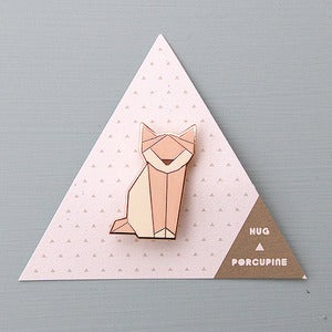 Image of Origami Fox Brooch by Hug A Porcupine 