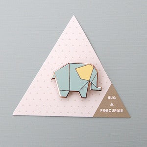 Image of Origami Elephant Brooch by Hug A Porcupine 