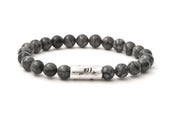 Image of Herren Armband Rocks Edelstein Perlen Jasper grau / Men’s bracelet Rocks stone beads Jasper gray