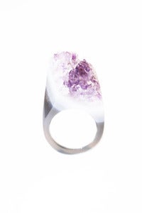 Image of NEW IN! VOLCANO Amethyst Semi-Precious Drusy Ring (Small)