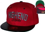 Image of The "High End Habits" Cracked Leather Snapback Hat Joe Rocken Custom Design