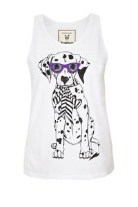 Image of Brat and suzie dip hem Dalmatian vest 