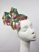 Image of Sequinned Geometric Cube Fascinator