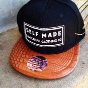 Image of Raw Caviar Brown Croc Print Bill Self Made Snapback