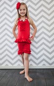 Image of Ruffle Shorties Red
